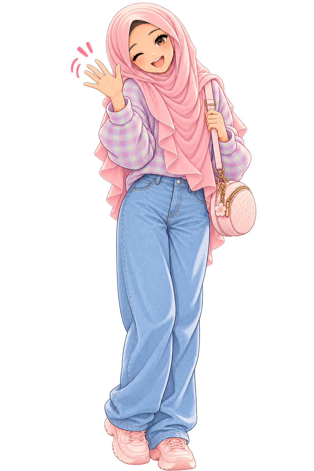 Illustration of Elena waving hello